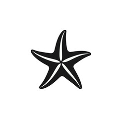 Obraz premium Starfish icon vector in black and white color on white background.