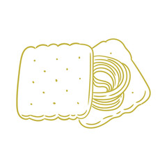 Original hand-drawn cookie illustrations in a linear minimalist style. For posters, bakery items, cafe menus, and graphic design.