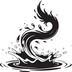 Obraz premium Elegant black and white water splash design representing fluidity and movement for creative projects