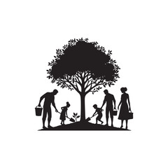 family planting a tree Vector (2).eps