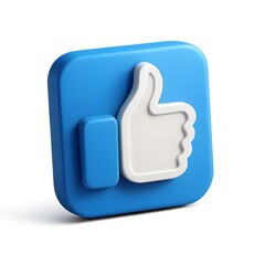 Fototapeta premium Thumbs Up Icon Render a Symbol of Approval Social Media Engagement and Positive Feedback Modern 3D Design