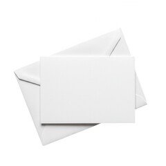 Blank white card with envelope isolated on transparent background. use cases: invitation.