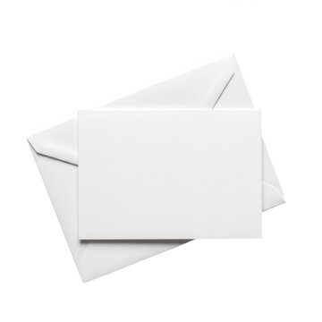 Blank white card with envelope isolated on transparent background. use cases: invitation.