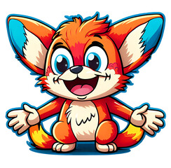 Fototapeta premium Playful Fox Mascot Character
