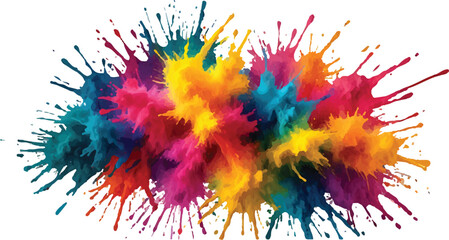 Multicolor powder explosion on White background. Colored cloud. Paint Holi. colorful rainbow Holi paint color powder explosion with bright colors isolated white background. 
 Colorful dust explode.