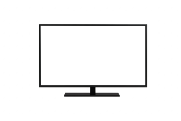 Modern flat blank screen television isolated on a transparent background
