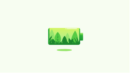 Eco-Friendly Battery with Forest Landscape