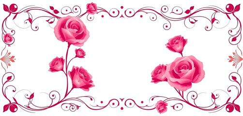 Elegant floral dividers, calligraphic swirls & rose silhouettes for wedding invites,  decorative,  ornate