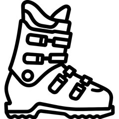 Ski boots outline icon vector