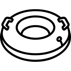 Snow tube outline icon vector