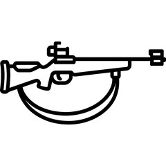 Naklejka premium Biathlon rifle outline icon vector