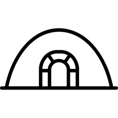Minimalist burial mound icon design