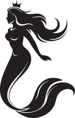 A beautiful queen mermaid vector printable design