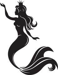 A beautiful queen mermaid vector printable design