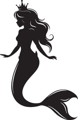 A beautiful queen mermaid vector printable design