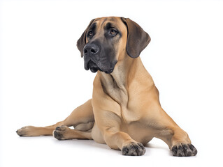 mixed breed dog isolated on white