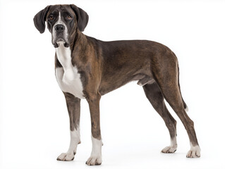 mixed breed dog isolated on white