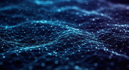 Abstract Network Background With Blue Connected Dots