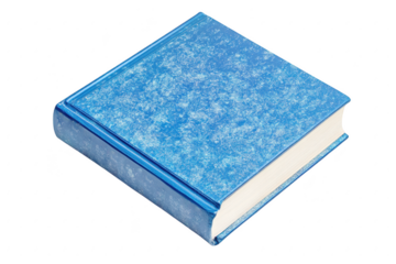 Blue hardcover book isolated on a transparent background