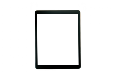 Tablet computer with blank screen isolated on transparent background