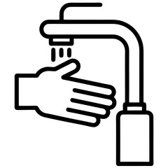 Hand Washing Icon Vector Silhouette  Clean Hands Under Tap Illustration