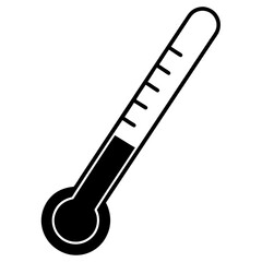 Heat Indicator Silhouette Thermometer Vector Art Image for Creative Projects