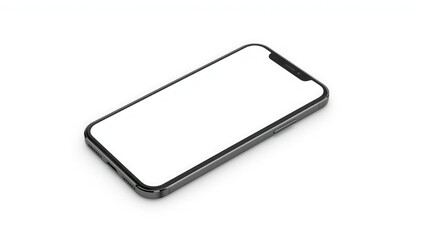 Modern smartphone mockup with blank screen isolated on white background for app presentation
