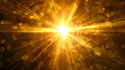 Radiant golden light burst against a dark backdrop.