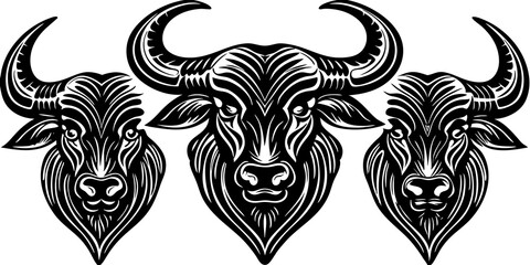 Fototapeta premium cow head silhouette vector