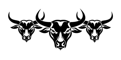 cow head silhouette vector