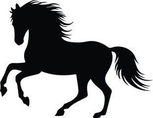 jumping horse silhouette vector illustration.