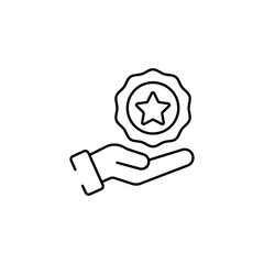 Benefits icon design with white background stock illustration