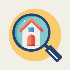 home icon with magnifying glass