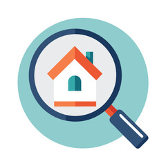 home icon with magnifying glass