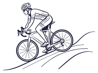 Fototapeta premium Cyclist Riding Road Bike for Fitness