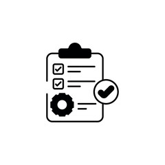 Completed Work icon design with white background stock illustration