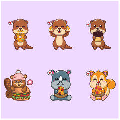 set of cute animals