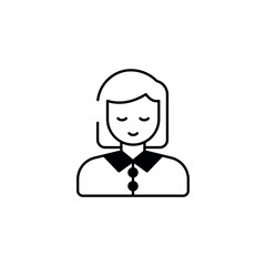 Candidate Female icon design with white background stock illustration