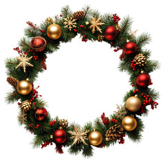christmas wreath on a transparent background