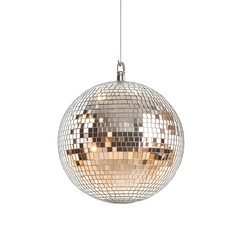 Fototapeta na wymiar silver disco ball on a transparent background.PNG