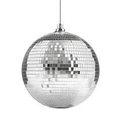 silver disco ball on a transparent background.PNG