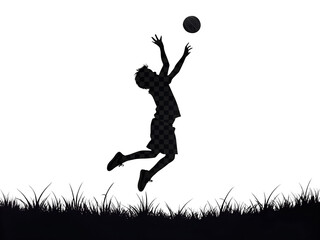  Child Catching Ball Silhouette - Kid Playing Vector Icon
