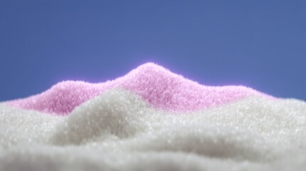 Soft Textures of Pink and White Fabric on Blue Background