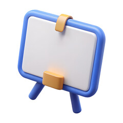 3D Whiteboard Display Tool Icon On White Background