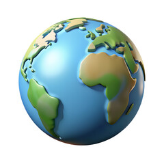 3D Globe Earth Icon Design On White Background