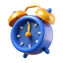 3D Alarm Clock Digital Icon On White Background