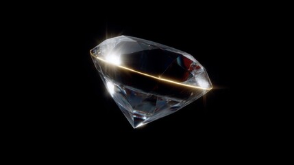 A brilliant cut diamond shines with elegance. Its facets reflect light beautifully, showcasing its clarity and brilliance. Ideal for jewelry and luxury imagery. AI