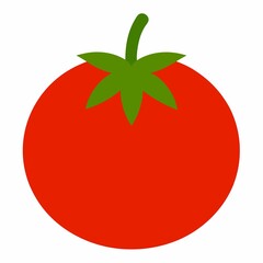Simple red tomato icon isolated on white background