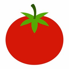 Simple red tomato illustration isolated on white background