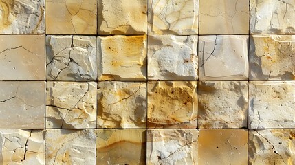 Close-up view of a decorative stone wall.